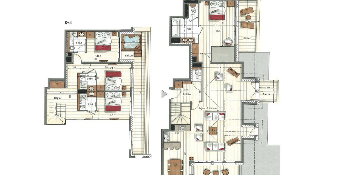 The penthouse in Courchevel 1650 Moriond