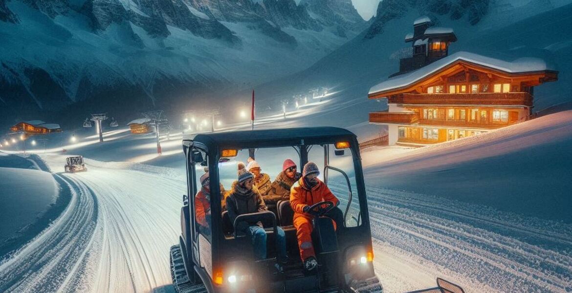 Night Discovery Piste Basher Ride in Courchevel