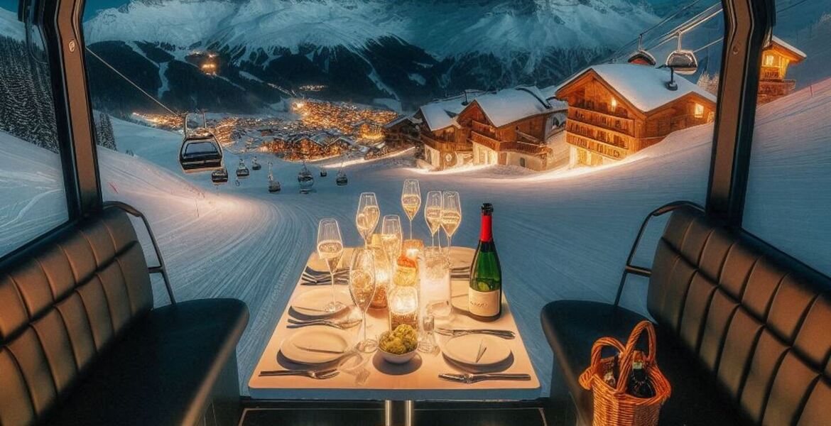Diner in Piste basher in Courchevel