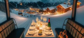 Diner in Piste basher in Courchevel